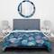 Designart 'Abstract Blue Flower Petals' Geometric Bedding Set - Duvet Cover & Shams